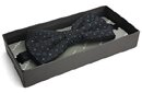 Black / Blue Glitter Dots Silk Bow Tie