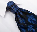 Blue Victorian Patterned Jacquard Cravat