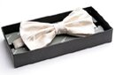 Light Gold Silk Leaf Bow Tie