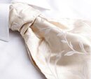 Light Gold Silk Leaf Ruche Cravat