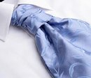 Manor Blue Silk Leaf Ruche Cravat