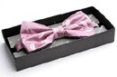 Pink Silk Leaf Bow Tie