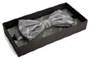 Silver Silk Leaf Bow Tie