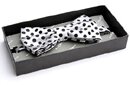 White/Black Polka Dot Silk Bow Tie